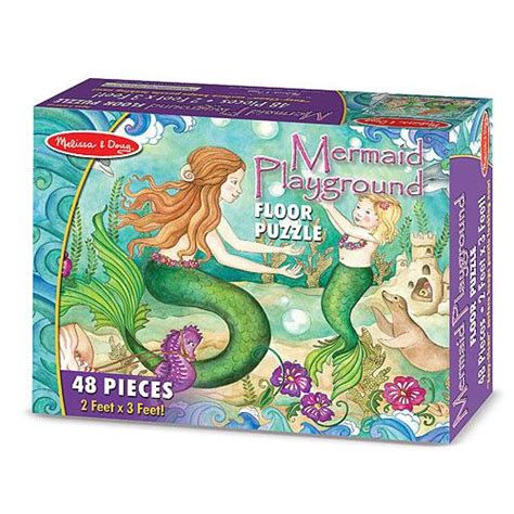 Dive into a world of enchantment with a captivating mermaid floor puzzle